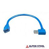 USB extension cable 0,3m one side right angle